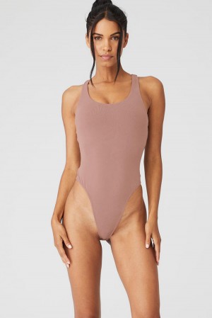 Body Alo Yoga Sleek Back Mujer Smoky Quartz | Colombia XFIV-46102
