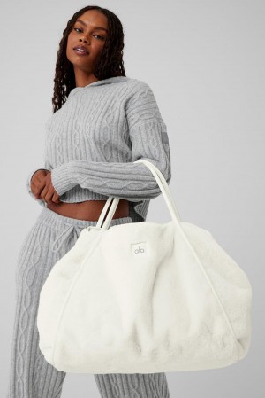 Bolso Tote Alo Yoga Faux Fur Mujer Ivory | Colombia UPQM-09765