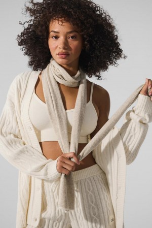 Bufanda Alo Yoga Cashmere Light Frosted Mujer Winter Latte / Ivory | Colombia ORBK-67290