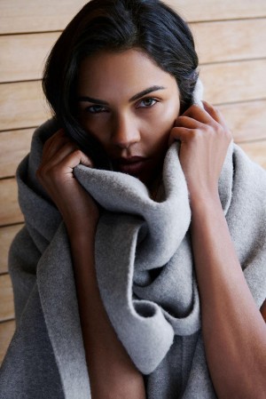 Bufanda Alo Yoga Merino Wool Oversized Mujer Gris | Colombia DPJS-31892