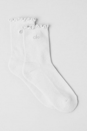 Calcetines Alo Yoga Lettuce Edge Mujer Blancas | Colombia DWRC-72135