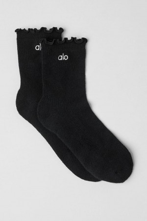 Calcetines Alo Yoga Lettuce Edge Mujer Negras | Colombia YEIG-53481