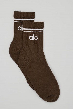 Calcetines Alo Yoga Unisex Half-Crew Throwback Mujer Blancas | Colombia LSWX-87065