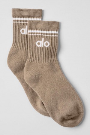 Calcetines Alo Yoga Unisex Half-Crew Throwback Mujer Blancas | Colombia BEKU-95432