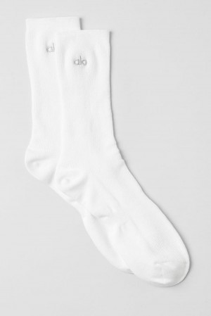 Calcetines Alo Yoga Unisex Half-Crew Understated Mujer Blancas | Colombia GSHP-16349