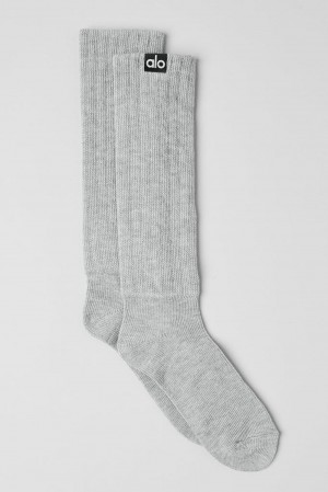Calcetines Alo Yoga Unisex Scrunch Mujer Gris | Colombia MHFL-96821