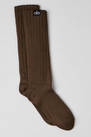 Calcetines Alo Yoga Unisex Scrunch Mujer Espresso | Colombia UWPM-94803