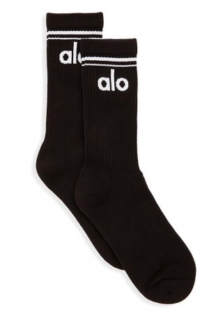 Calcetines Alo Yoga Unisex Throwback Mujer Negras Blancas | Colombia GNQC-39021