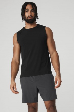 Camiseta Sin Mangas Running Alo Yoga Idol Performance Hombre Negras | Colombia UNOE-41952