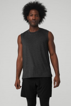 Camiseta Sin Mangas Running Alo Yoga The Triumph Muscle Hombre Negras | Colombia LWSG-54786