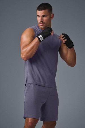 Camiseta Sin Mangas Running Alo Yoga The Triumph Muscle Hombre Italian Plum | Colombia PZJT-32906