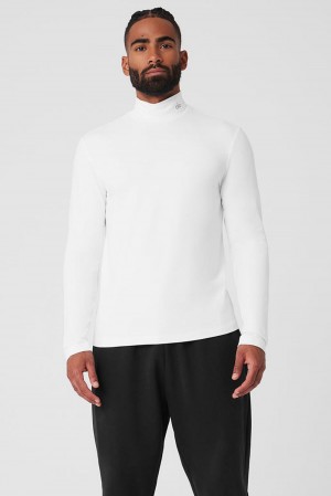 Camisetas Manga Larga Alo Yoga Conquer Reform Mock Neck Hombre Blancas | Colombia QTEB-42051