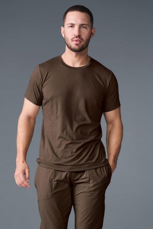 Camisetas Running Alo Yoga Triumph Hombre Espresso | Colombia BNGO-40582