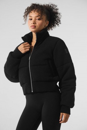 Chaqueta Puffer Alo Yoga Darling Sweater Mujer Negras | Colombia SENY-67409