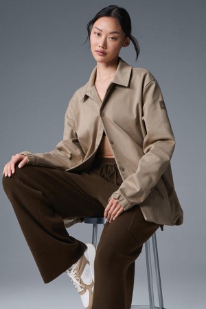 Chaquetas Alo Yoga Edition Sueded Mujer Gravel | Colombia LBIM-75936