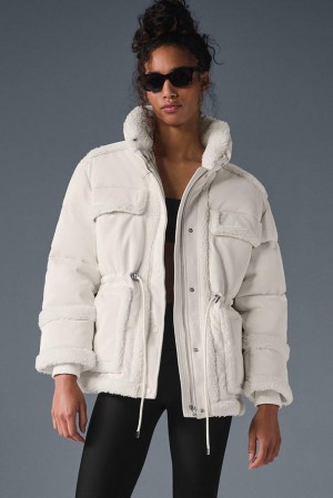 Chaquetas Alo Yoga Ice Breaker Mujer Ivory | Colombia JWYD-38647