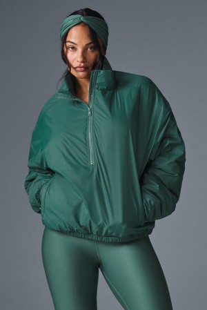 Chaquetas Alo Yoga Latitude Light Weight 1/2 Zip Pullover Mujer Winter Ivy | Colombia CIQT-94235