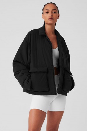 Chaquetas Alo Yoga Voyage Utility Cargo Mujer Negras | Colombia RQAS-57016