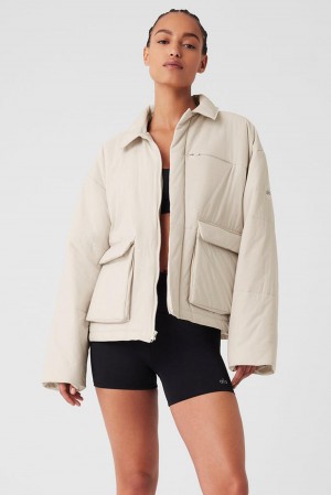 Chaquetas Alo Yoga Voyage Utility Cargo Mujer Bone | Colombia BVYE-52019