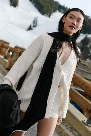 Cárdigan Alo Yoga Cable Knit Winter Bliss Mujer Ivory | Colombia JKLQ-74632