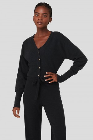 Cárdigan Alo Yoga Cashmere Jet Set Mujer Negras | Colombia ULNG-68530