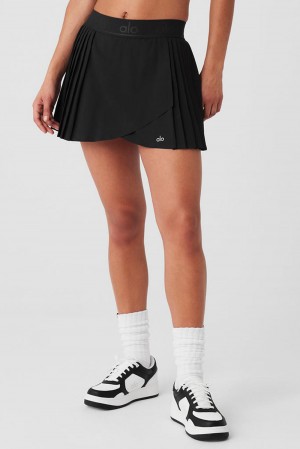 Falda Alo Yoga Aces Tennis Mujer Negras | Colombia UZLM-94630