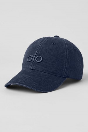 Gorras Alo Yoga Washed Off-Duty Hombre Azul Marino | Colombia OETZ-12375