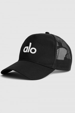 Gorras De Camionero Alo Yoga District Mujer Negras Blancas | Colombia KIRD-53619