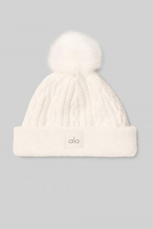 Gorro Alo Yoga Cable Knit Mujer Ivory | Colombia JIYP-23618