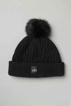 Gorro Alo Yoga Cable Knit Mujer Negras | Colombia GEXZ-56829