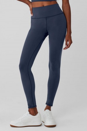 Leggins Alo Yoga Airbrush Winter Warm High-Waist Nocturne Mujer Azul Marino | Colombia KIAJ-59642
