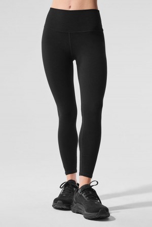 Leggins Alo Yoga Alosoft High-Waist 7/8 Highlight Mujer Negras | Colombia FMUP-43216