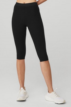 Leggins Alo Yoga Alosoft High-Waist Iconic 90'sri Mujer Negras | Colombia SQVA-83914