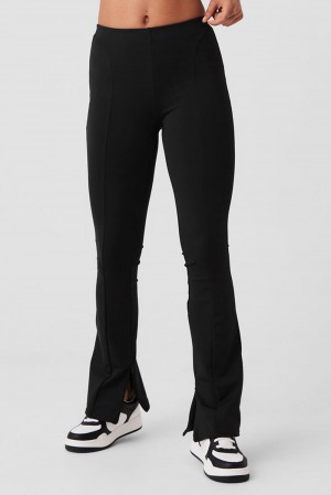 Leggins Alo Yoga High-Waist 7/8 Zip It Flare Mujer Negras | Colombia BAPW-10468