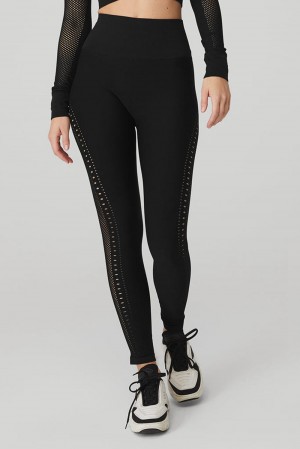 Leggins Alo Yoga Seamless High-Waist 7/8 Open Air Mujer Negras | Colombia QGDJ-48730