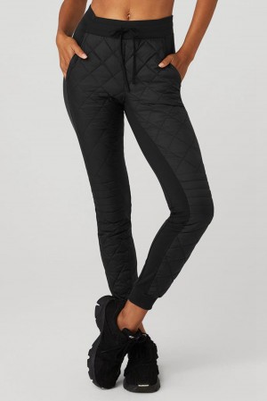 Pantalon Alo Yoga Airbrush Winter Warm High-Waist Moto Mujer Negras | Colombia BIXO-74581