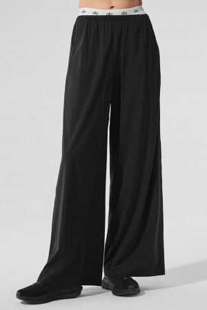 Pantalon Alo Yoga Breezy Wide Leg Mujer Negras | Colombia SMBV-56749