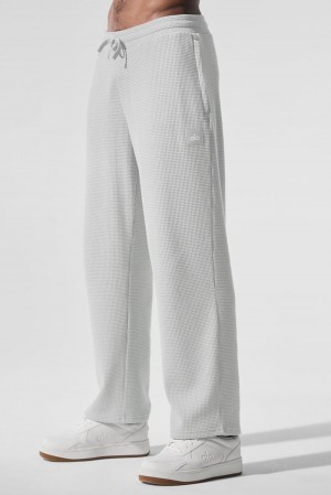 Pantalon Alo Yoga Elevate Waffle Straight Leg Hombre Gris | Colombia BIFV-73421