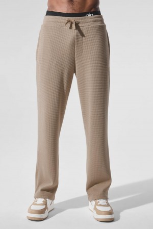 Pantalon Alo Yoga Elevate Waffle Straight Leg Hombre Gravel | Colombia TNBM-04576