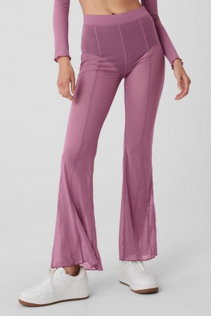 Pantalon Alo Yoga Mesh High-Waist Flicker Mujer Soft Mulberry | Colombia GHDT-51630