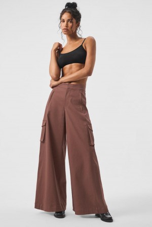 Pantalon Alo Yoga Show Off Cargo Wide Leg Mujer Chestnut | Colombia GFVD-61349