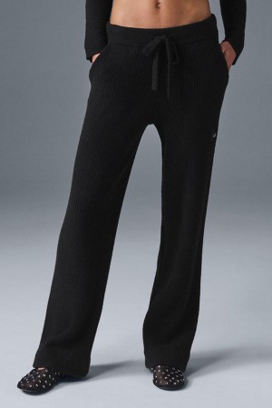 Pantalon Alo Yoga Snuggle Up Sweater High-Waist Wide Leg Mujer Negras | Colombia XTUJ-48650