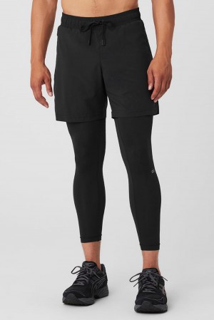 Pantalon Alo Yoga Stability 2-In-1 Hombre Negras Negras | Colombia BTVZ-73954
