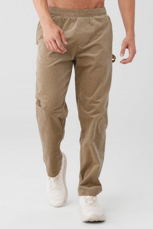 Pantalon Deportivo Alo Yoga Corduroy District Hombre Gravel | Colombia QHOV-83029