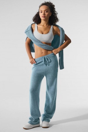 Pantalon Deportivo Alo Yoga New Class Cashmere Mujer Azules | Colombia ETAR-25439