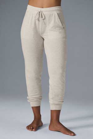 Pantalon Deportivo Alo Yoga Soho Mujer Oatmeal Heather | Colombia IXLG-19824