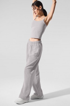 Pantalon Deportivo Alo Yoga Washed Accolade Straight Leg Mujer Gris Azules | Colombia VUOM-87132