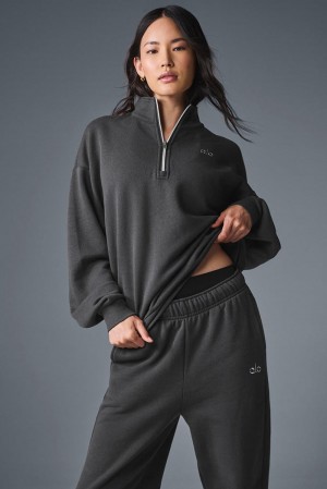 Pullover Alo Yoga Accolade 1/4 Zip Mujer Anthracite | Colombia MSKG-62341