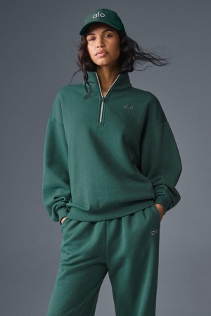 Pullover Alo Yoga Accolade 1/4 Zip Mujer Winter Ivy | Colombia XOFN-03172