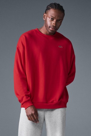 Pullover Alo Yoga Accolade Crew Neck Hombre Rojas | Colombia DYUM-35041